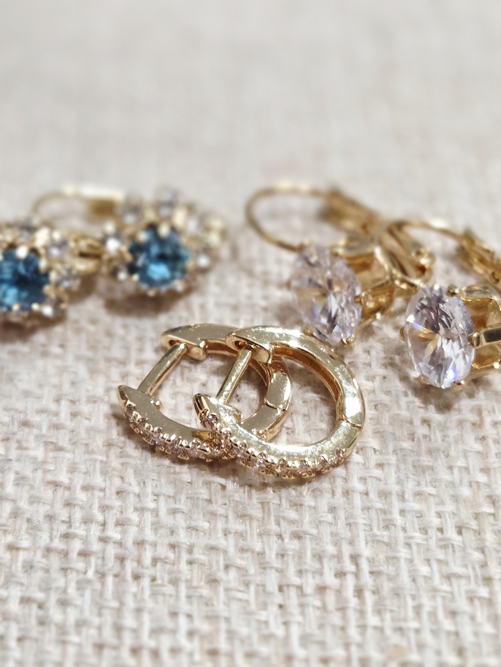 Gold Hoop&Huggie Earrings Bundle- Elegant Women's Jewelry